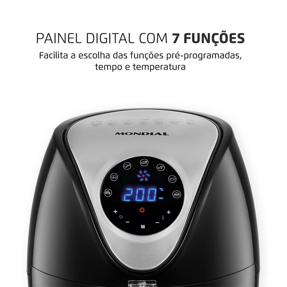 Fritadeira Sem Óleo Air Fryer 3,5L Mondial Preto e Inox 1500W AF-30-DI - 5