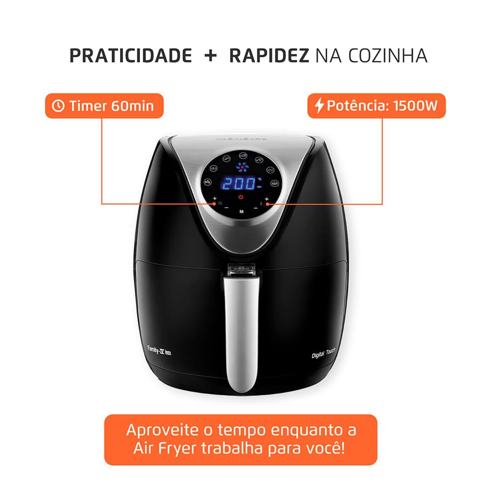 Fritadeira Sem Óleo Air Fryer 3,5L Mondial Preto e Inox 1500W AF-30-DI - 8