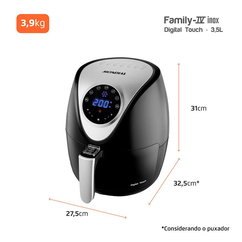 Fritadeira Sem Óleo Air Fryer 3,5L Mondial Preto e Inox 1500W AF-30-DI - 9