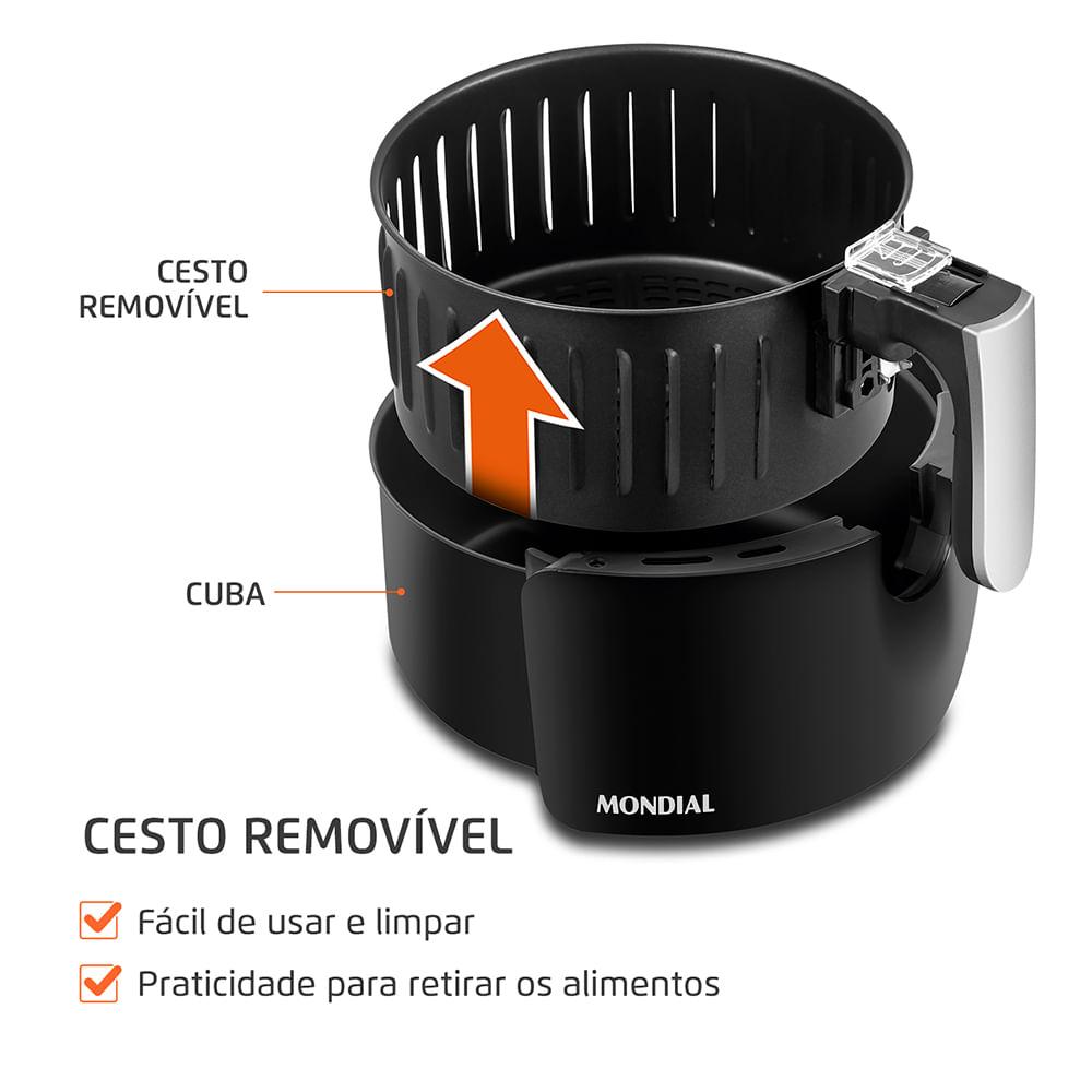 Fritadeira Sem Óleo Air Fryer 3,5L Mondial Preto 1500W AF-31 - 4