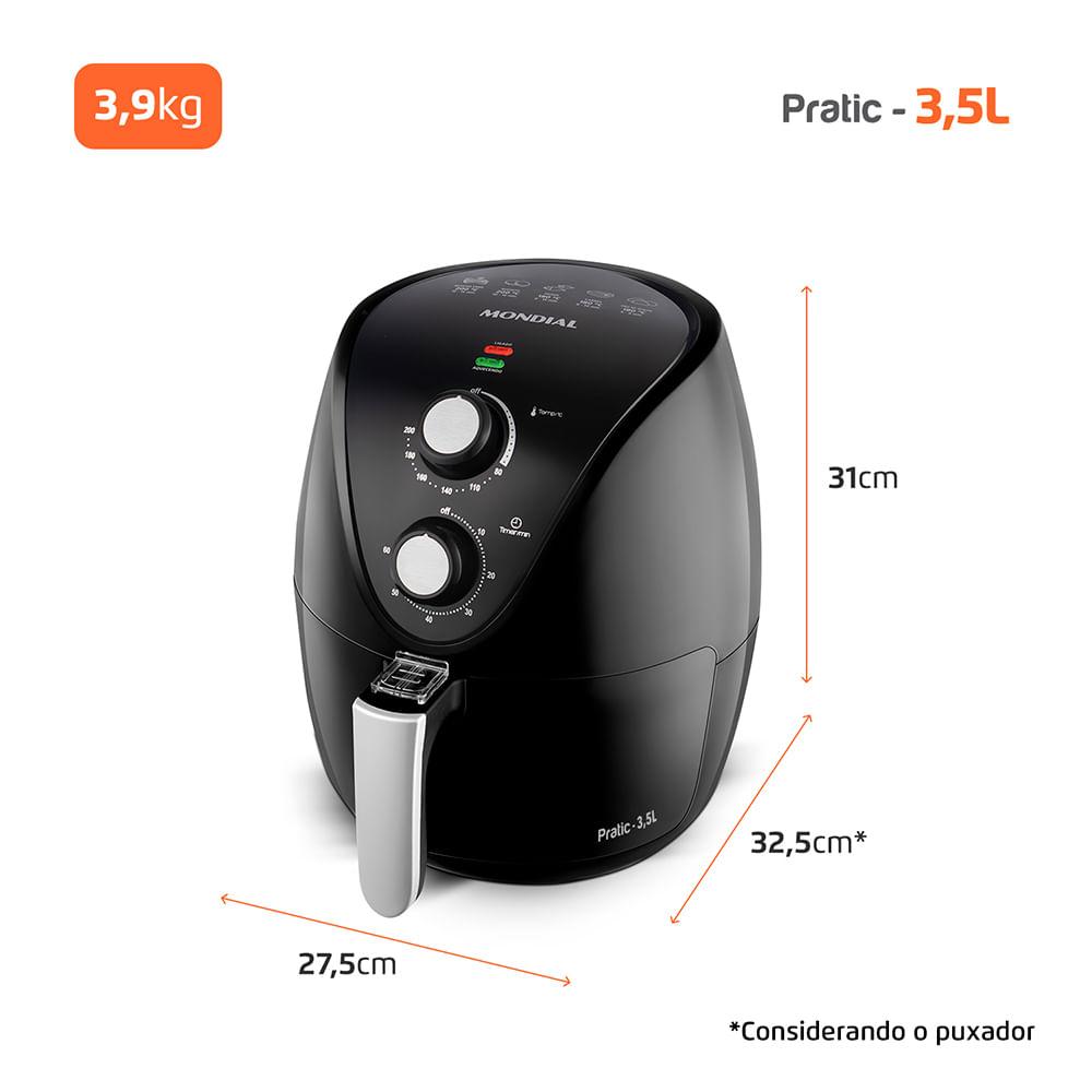 Fritadeira Sem Óleo Air Fryer 3,5L Mondial Preto 1500W AF-31 - 8