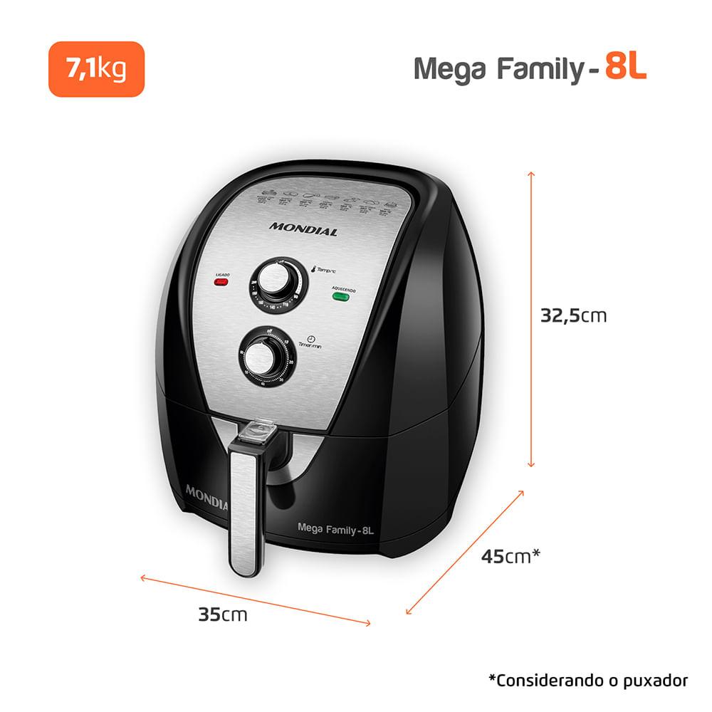 Fritadeira Sem Óleo Air Fryer 8 Litros AFN-80-BI Mondial - 9