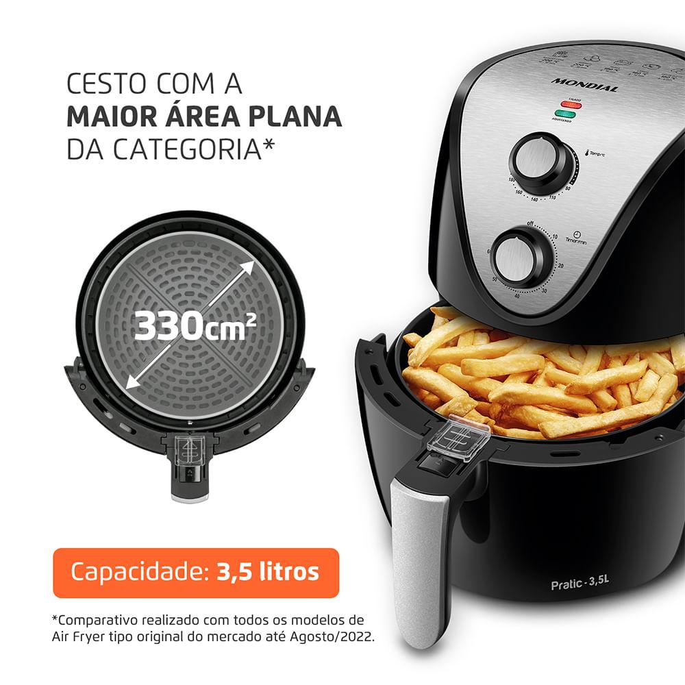 Fritadeira Sem Óleo Air Fryer 3,5L Mondial Preto e Inox 1500W AF-30 I - 2
