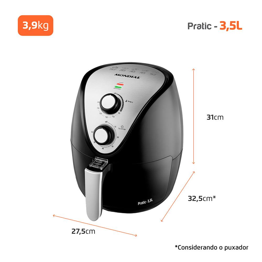 Fritadeira Sem Óleo Air Fryer 3,5L Mondial Preto e Inox 1500W AF-30 I - 8