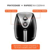 Fritadeira Sem Óleo Air Fryer 3,5L Mondial Preto e Inox 1500W AF-30 I - 7