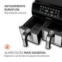Fritadeira Air Fryer Dual Duplo Cesto 8L Mondial Preto e Inox0W AFD-01-BI - 7