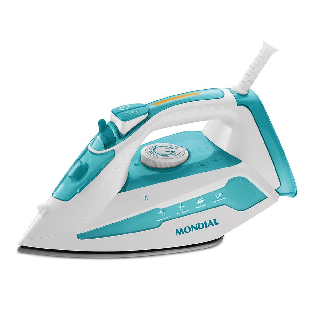 Ferro a Vapor Turbo Steam Mondial Azul Claro 1200W F-45 - 1