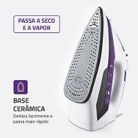 Ferro a Vapor Ceramic Express Mondial Branco e Lilás 1200W F-40 - 2