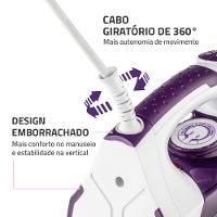 Ferro a Vapor Ceramic Express Mondial Branco e Lilás 1200W F-40 - 6