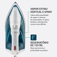 Ferro a Vapor Mondial Azul e Branco 1200W F-32
