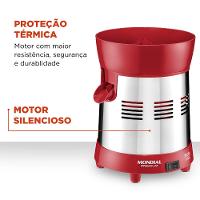 Extrator Turbo Premium Mondial Vermelho e Inox 250W E-24