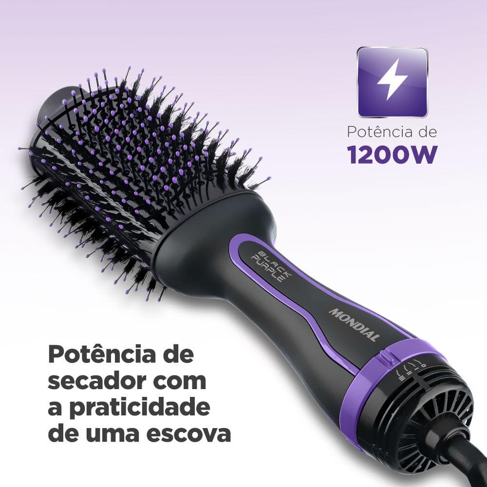 Escova Secadora Mondial Preto e Roxo 1200W ES-08 - 3
