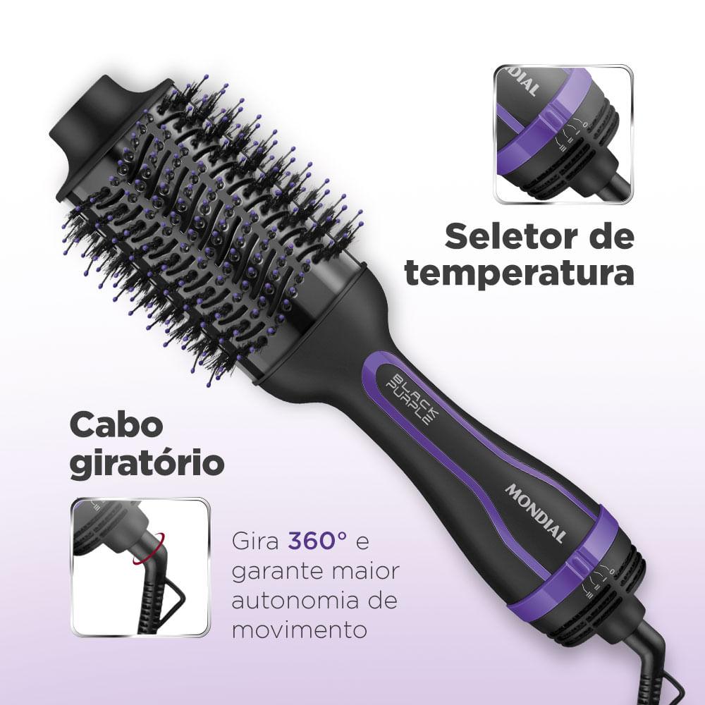 Escova Secadora Mondial Preto e Roxo 1200W ES-08 - 5