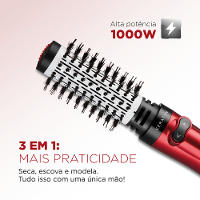 Escova Rotativa Infinity Keratin Mondial Vermelho 1000W ER-11-KR - 2