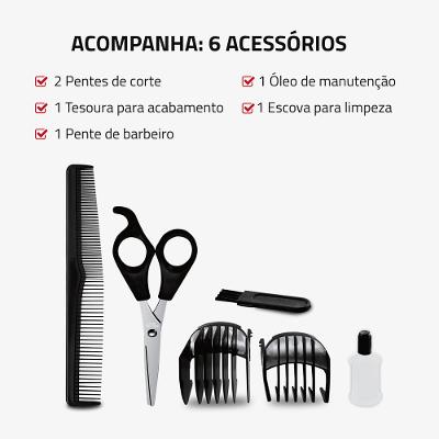 Cortador de Cabelos Flex Clipper Mondial Vermelho e Preto  CR-04