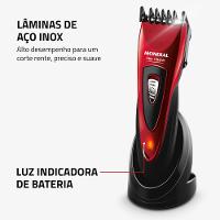 Cortador de Cabelos Flex Clipper Mondial Vermelho e Preto 10W CR-04 - 3