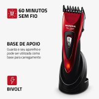 Cortador de Cabelos Flex Clipper Mondial Vermelho e Preto 10W CR-04