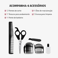 Cortador de Cabelos Flex Clipper Mondial Vermelho e Preto 10W CR-04 - 5