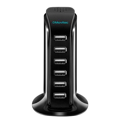 HUB Carregador 6 portas USB MOVITEC Preto HB-01