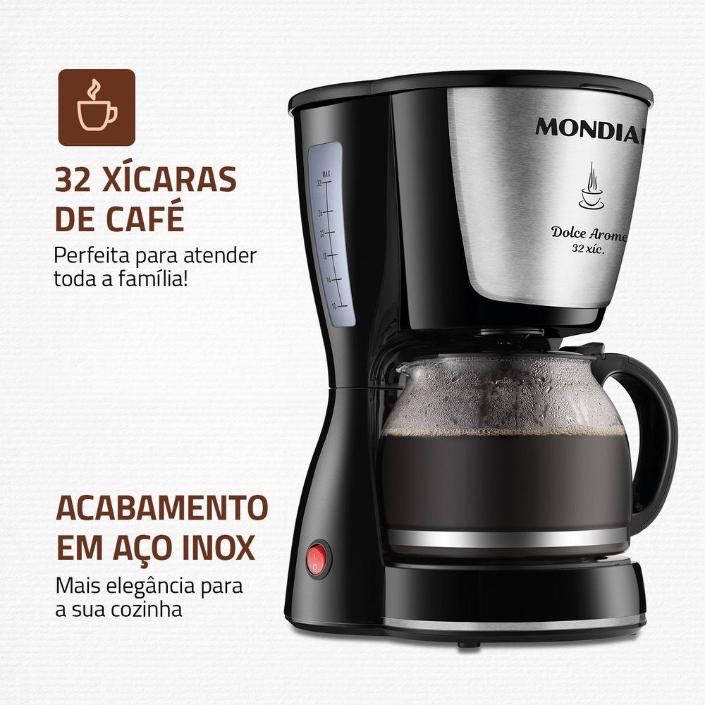 Cafeteira Elétrica Dolce Arome Mondial Preto 800W C-32 32X - 2