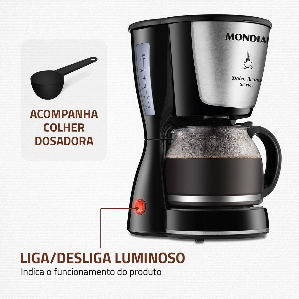 Cafeteira Elétrica Dolce Arome Mondial Preto 800W C-32 32X - 6