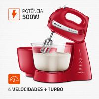 Batedeira Bella Massa Mondial Vermelho e Inox 500W B-29 NP - 2