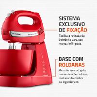 Batedeira Bella Massa Mondial Vermelho e Inox 500W B-29 NP - 5