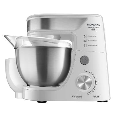 Batedeira Planetária Mondial Branco e Inox 700W BP-02P-W -TI