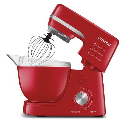 Batedeira Planetária Mondial Vermelho 700W BP-03-R