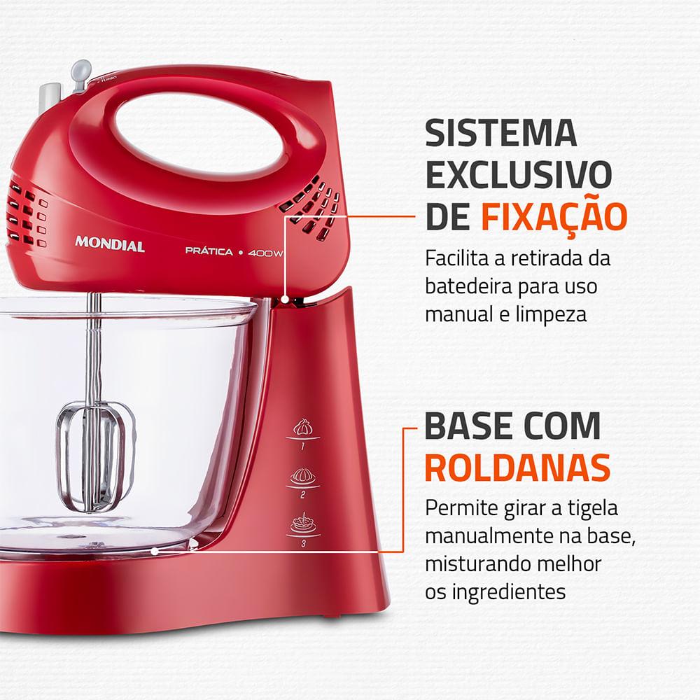 Batedeira Pratic Due Mondial Vermelho 400W B-45-R - 5