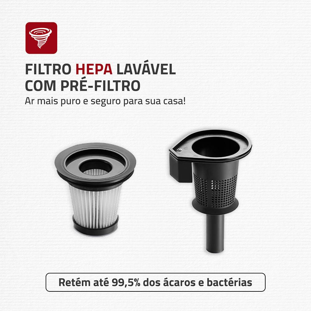 Aspirador de Pó Portátil e Vertical Mondial 1200W - com Filtro HEPA Brush Carpet AP-25 - 3