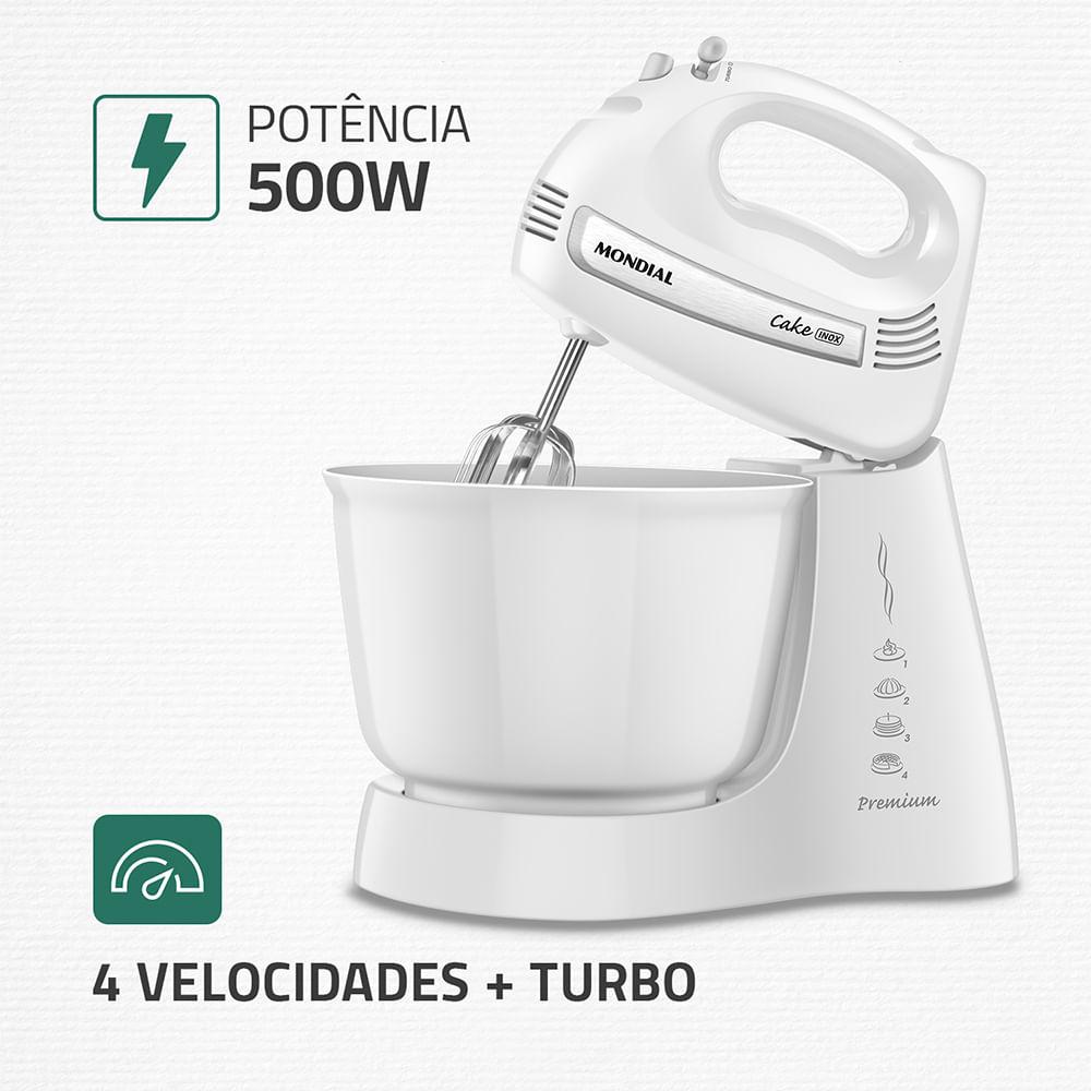 Batedeira Cake Premium Mondial Branco 500W B-50-W - 2
