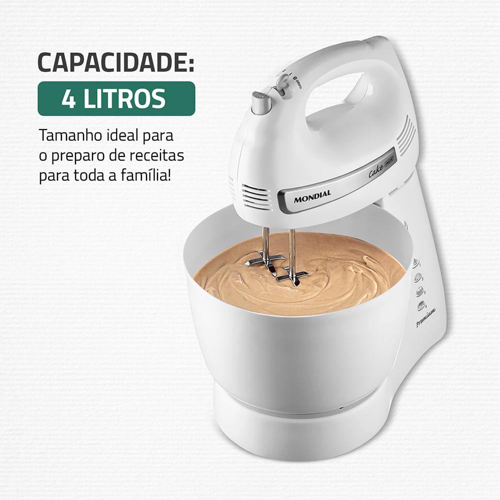 Batedeira Cake Premium Mondial Branco 500W B-50-W - 3