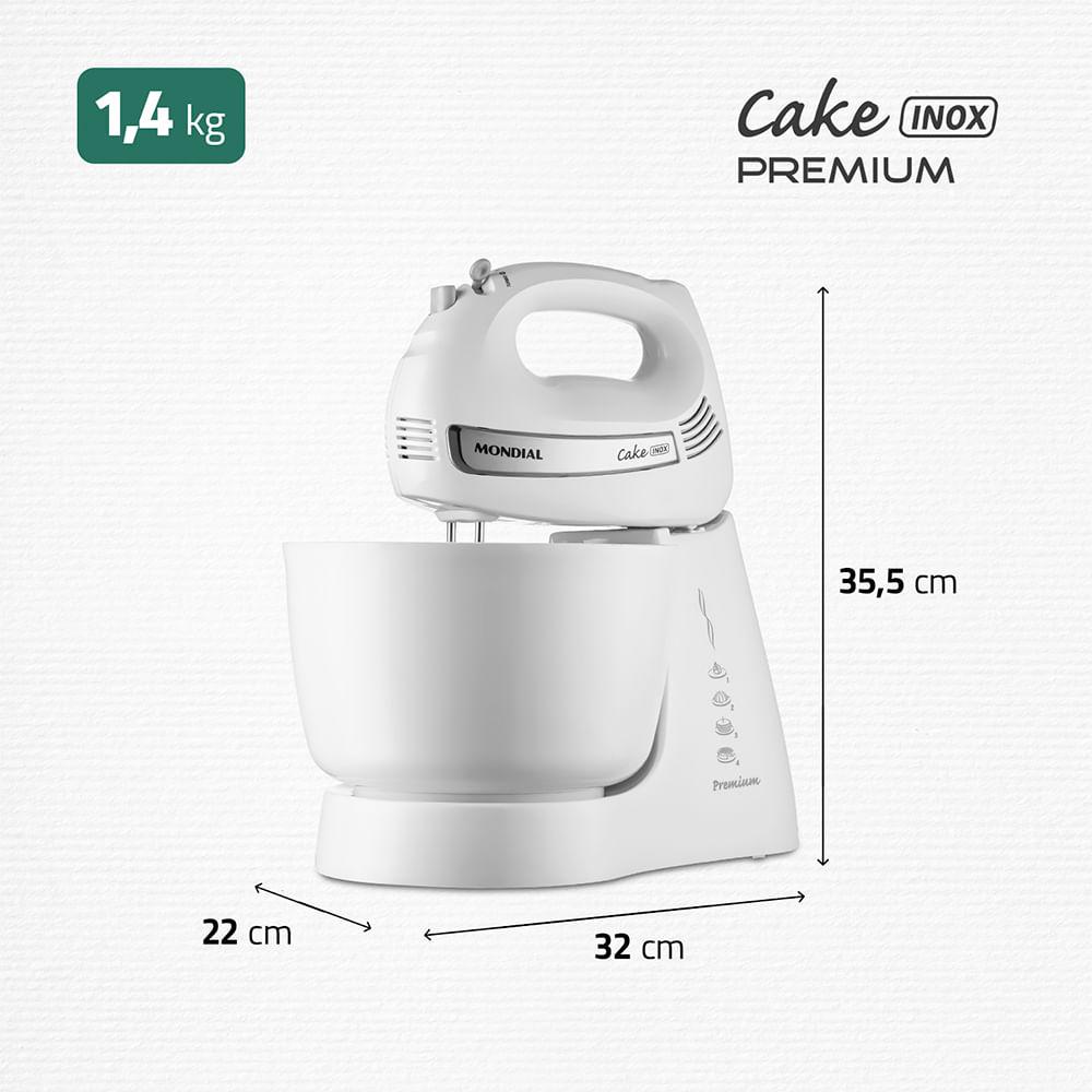 Batedeira Cake Premium Mondial Branco 500W B-50-W - 7