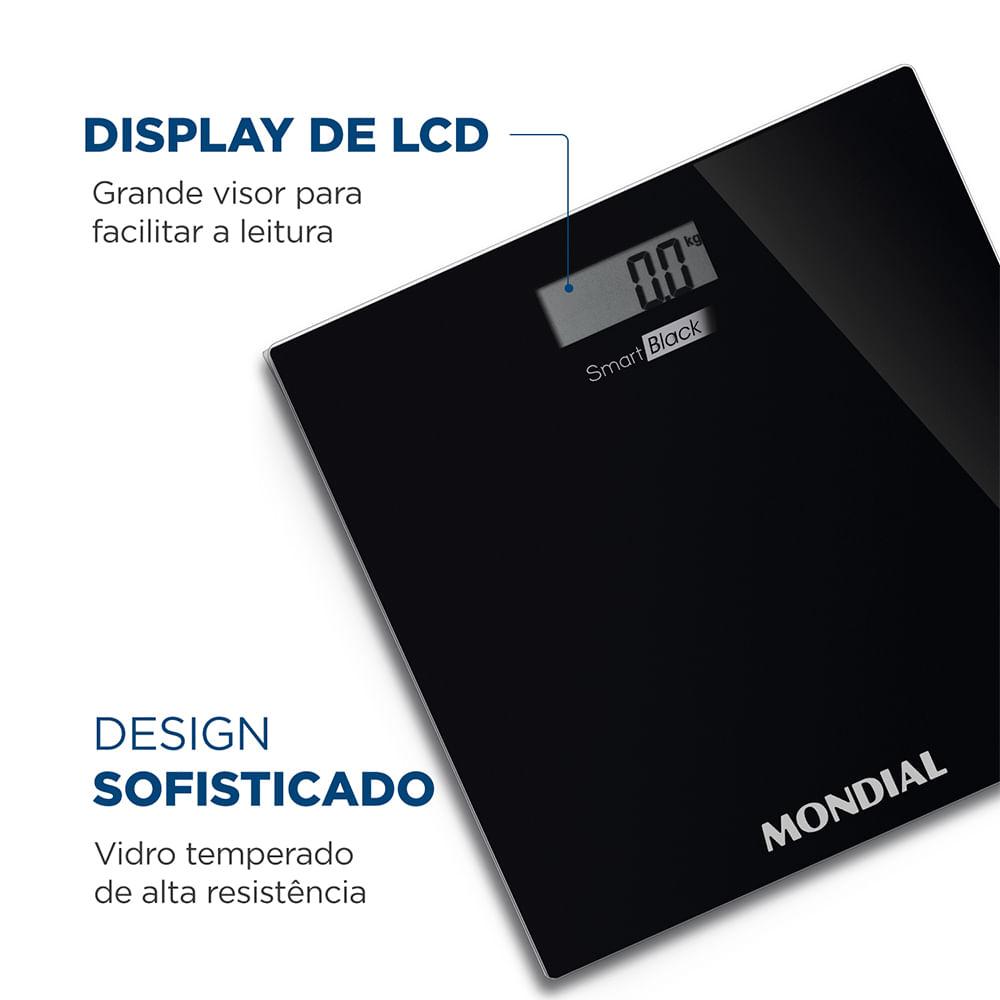 Balança Digital Smart Mondial Preto 3V Bateria BL-05 - 2