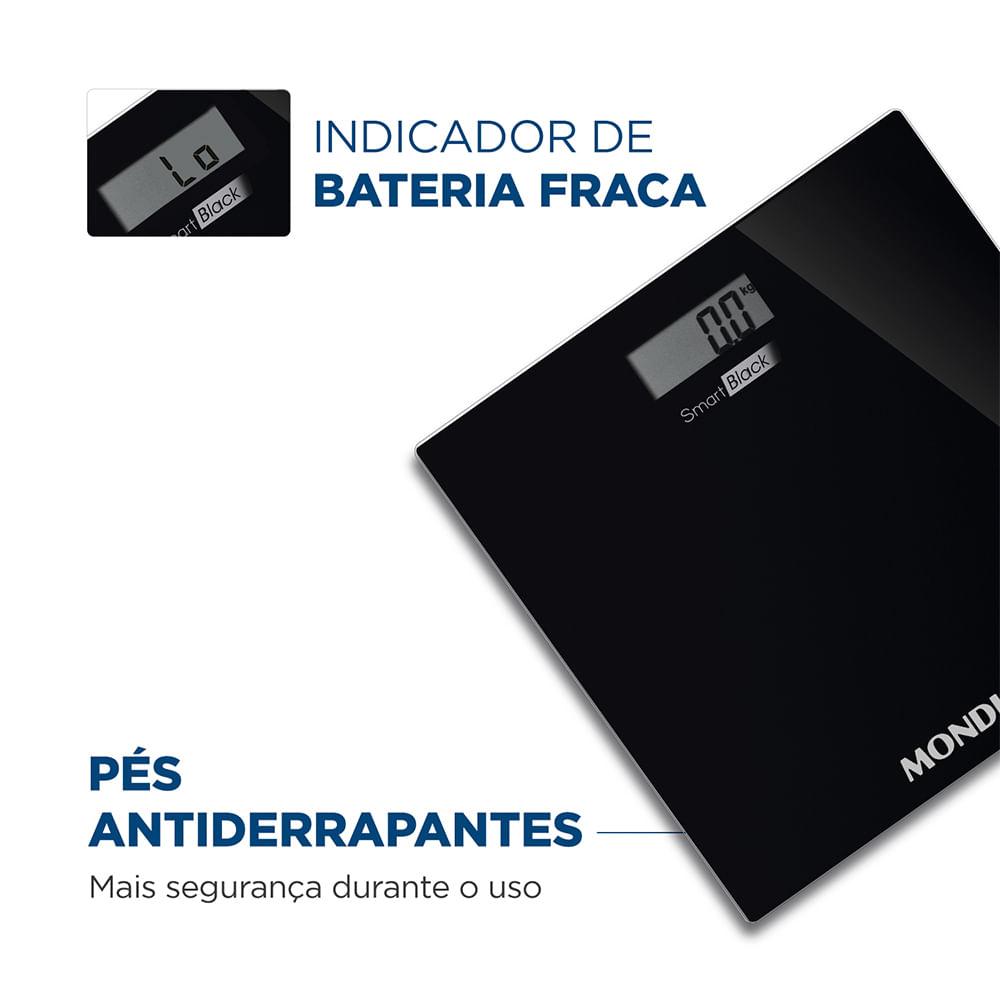 Balança Digital Smart Mondial Preto 3V Bateria BL-05 - 4