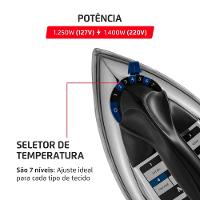 Ferro a Seco Mondial Preto e Cromado 1400W FS-01-BI - 3
