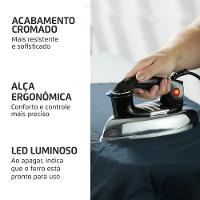 Ferro a Seco Mondial Preto e Cromado 1400W FS-01-BI - 6