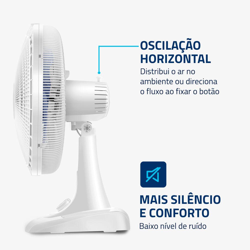 Ventilador de Mesa 40cm Super Power Mondial Branco e Azul 140W VSP-40-W - 4