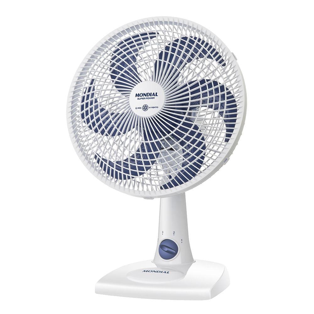 Ventilador de Mesa 30cm Super Power Mondial Branco e Azul Escuro 60W VSP-30-W - 1