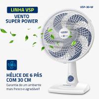 Ventilador de Mesa 30cm Super Power Mondial Branco e Azul Escuro 60W VSP-30-W - 2