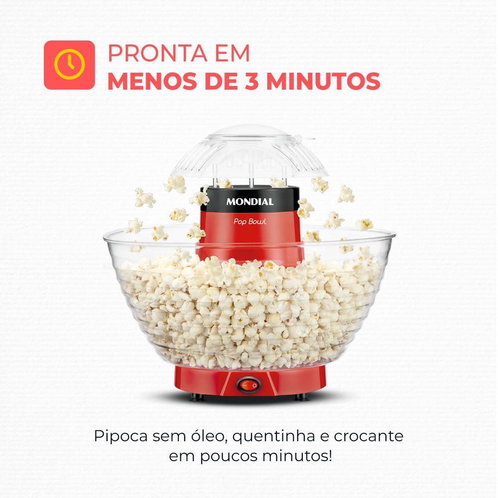 Pipoqueira Pop Bowl Mondial Vermelho 700W PP-05 - 2