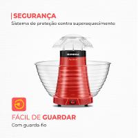 Pipoqueira Pop Bowl Mondial Vermelho 700W PP-05 - 6