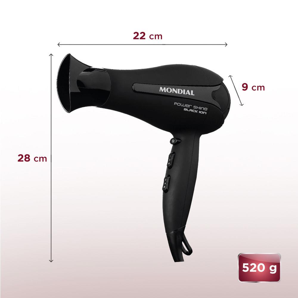 Secador de Cabelos Mondial Power Shine Black Íon 2000W SC-13 - 6