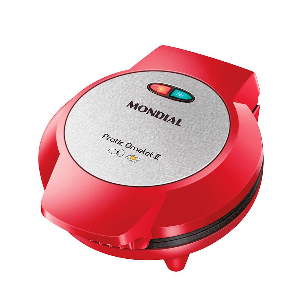 Omeleteira Pratic Omelet II Mondial Vermelho e Inox 800W OM-04-RI - 1