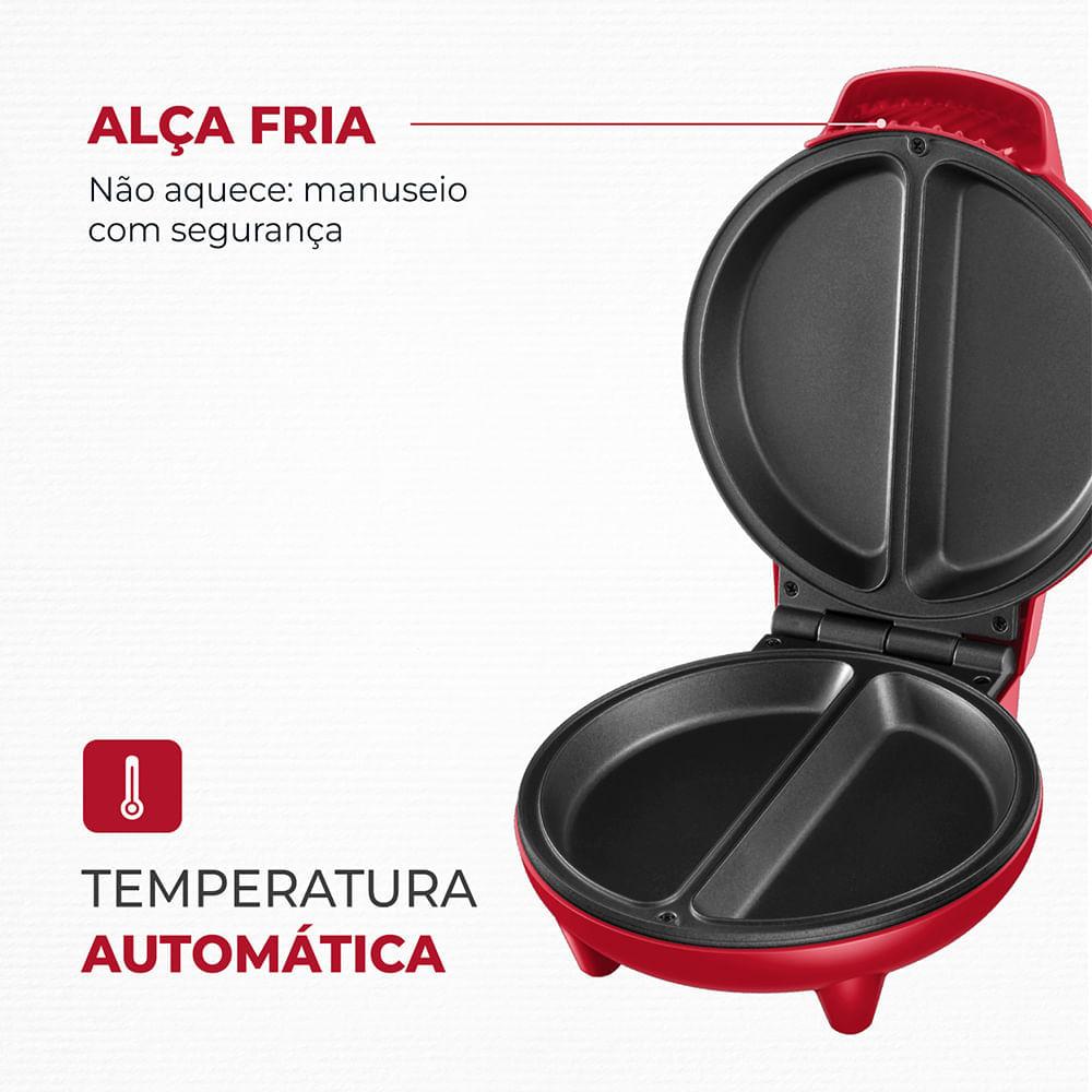 Omeleteira Pratic Omelet II Mondial Vermelho e Inox 800W OM-04-RI - 6