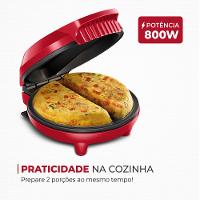 Omeleteira Pratic Omelet II Mondial Vermelho e Inox 800W OM-04-RI
