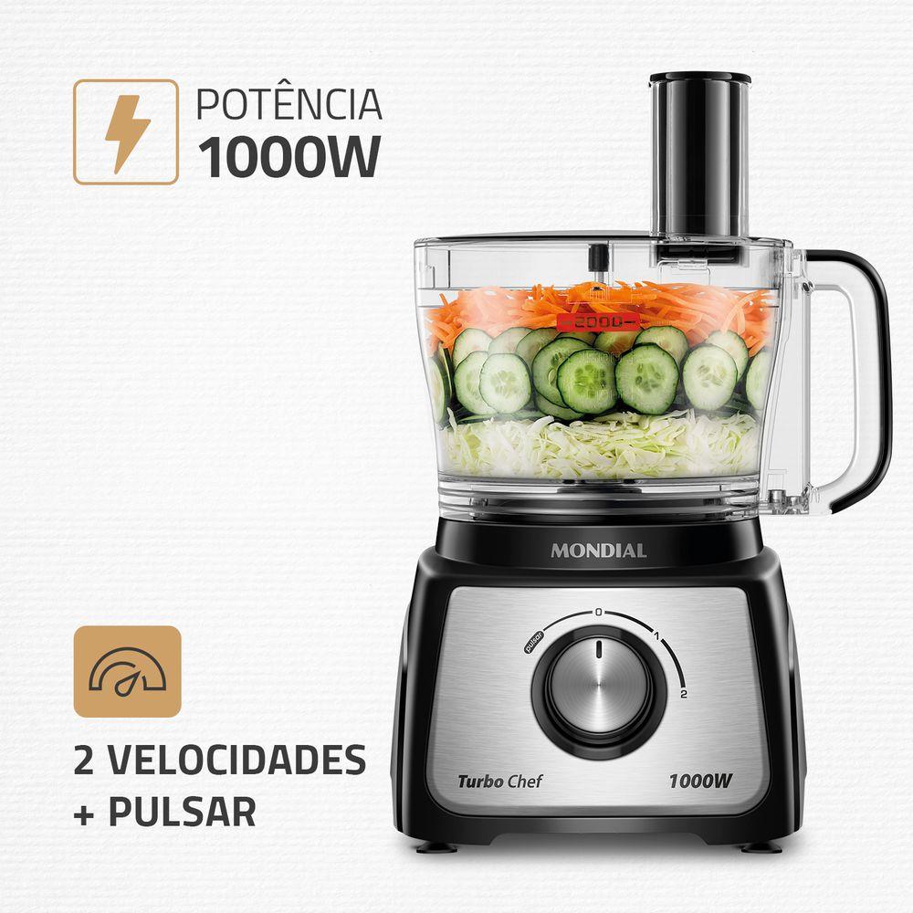 Multiprocessador Turbo Chef 9 em 1 Mondial Preto 1000W MPN-01-BF - 4
