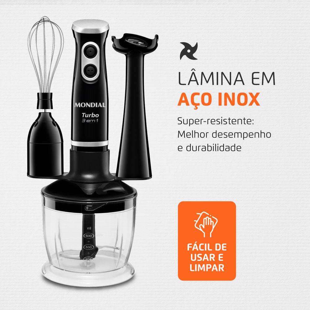 Mixer Turbo 3 em 1 Mondial Preto 500W M-14 - 6