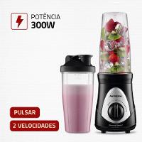 Liquidificador Portátil Personal Blender Mondial Preto e Prata 300W DG-01 - 2